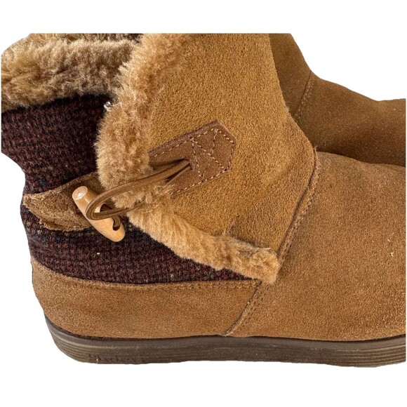 SKECHERS Boots Women's‎ 10 Tan Suede Leather Faux Fur Lined Ankle SN 48677 - Picture 1 of 6